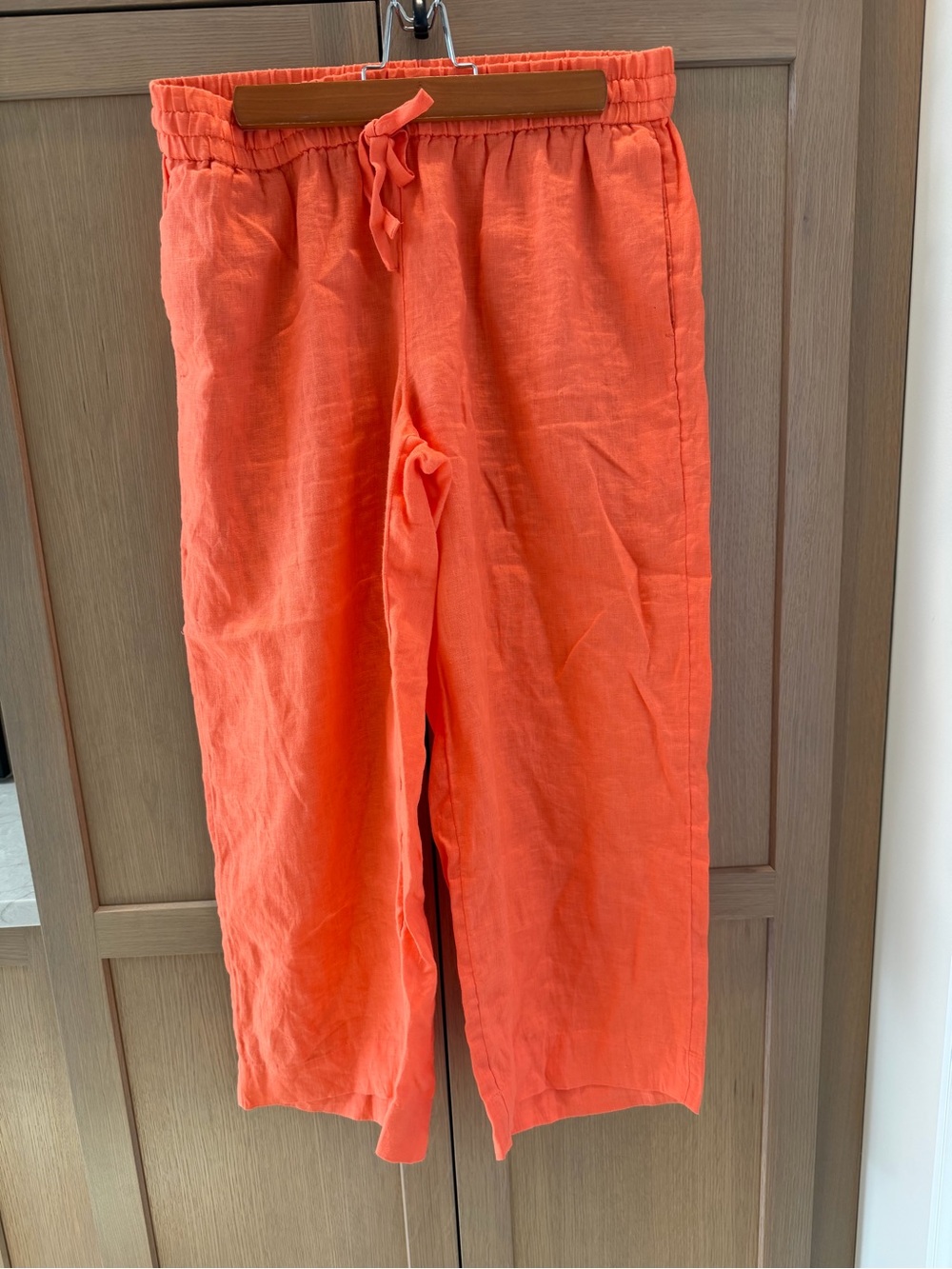 J.Crew Bright Orange Linen Drawstring Pants